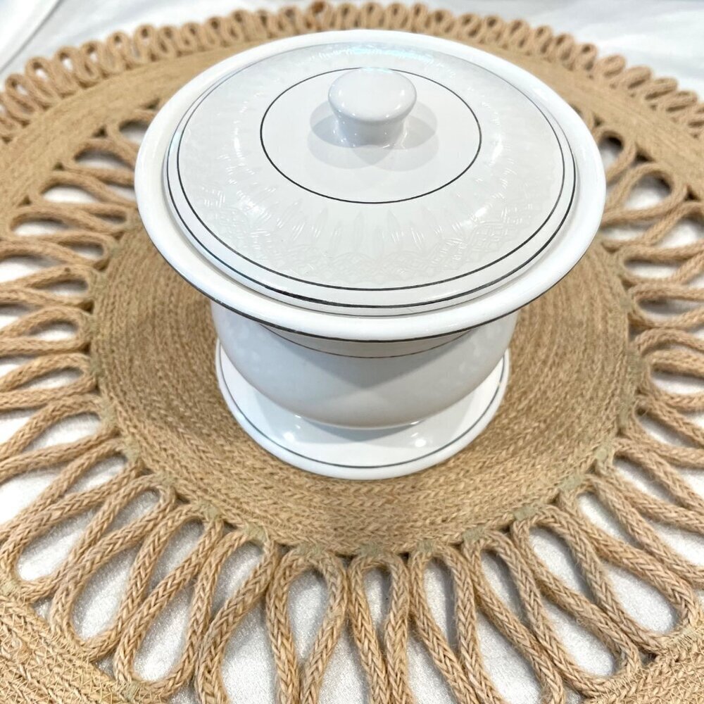 Waterford Lismore Covered Jar Platinum White